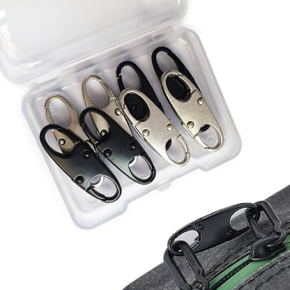 8 PCS Small Carabiner Clip, Anti Theft Zipper Clips Double Opening, Zipper Lock Replacement for Backpack, Luggage, Travel Bag Security, Mini Carabiner Clip for Keychain (4 Black+4 Silver)