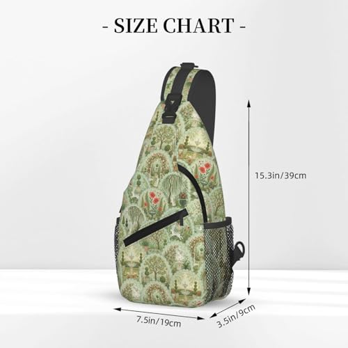 Sling Backpack Unisex Crossbody Chest Bag Shoulder Chest Bag For Women Men Hiking Travel - color: Garden Bunny