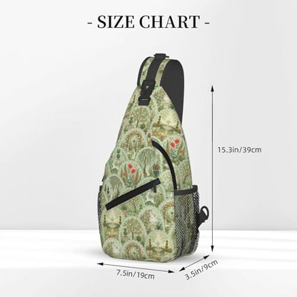 Sling Backpack Unisex Crossbody Chest Bag Shoulder Chest Bag For Women Men Hiking Travel - color: Garden Bunny