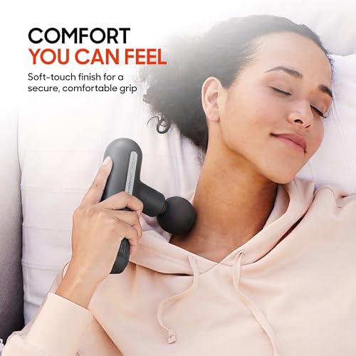 Sharper Image Powerboost Move Aero [New 2026 Version] Mini Deep Tissue Percussion Massage Gun| Muscle Recovery & Pain Relief Massage Tool| Full Body Back & Shoulder Massager| Travel Gift for Men Women - color: Gunmetal Grey
