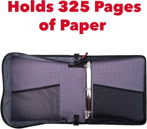 Case-it School Zipper Binder | 1.5" D-Ring | 325-Sheet | LT-207 Fire Red - color: Fire Red, size: 1 Pack