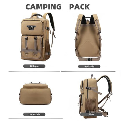 Large Travel Backpack Carry,Camping Hiking Backpack,Water Resistant Outdoor Daypack Travel Bag for Climbing Skiing (Green) - color: Reen