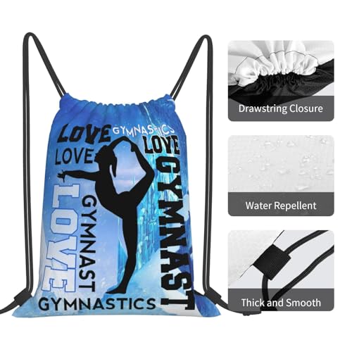 Gymnastics Drawstring Backpack Light Gym String Bag Pink Water Resistant Sackpack Sport Yoga Daypack For Womens Mens - color: Gymnastics8