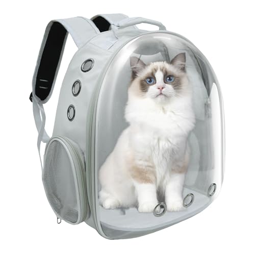 Cat Backpack, Airline Approved Bubble Carrying Bag for Small Medium Dogs Cats, Space Capsule Pet Carrier Dog Hiking Backpack Travel Carrier (Grey) - color: Grey