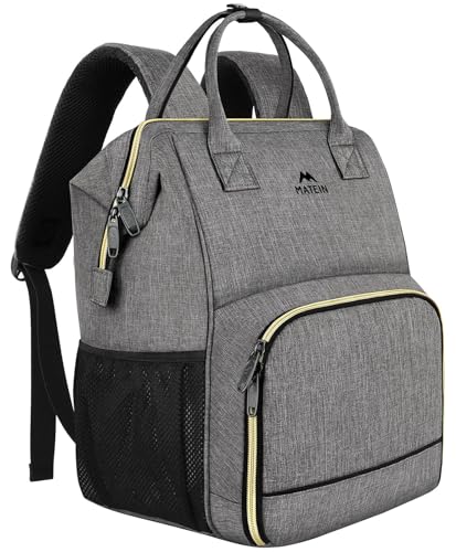 MATEIN Lunch Backpack for Men Women, 17 Inch Large Insulated Cooler Backpack, Water Resistant Lunch Box Back Pack Travel Laptop for Men Work Picnic College Nurse, Grey - color: Grey, size: 17 Inch