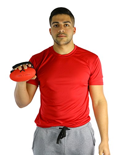 CanDo Handy Grip Weighted Ball for Weight Training and Exercise - Ergonomic Non-Slip Hand Weight, 3lb Red - size: 3 Pound