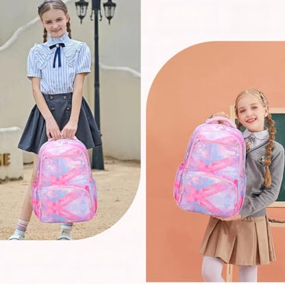MITOWERMI Kids Backpack for Girls Elementary School Bags Backpacks for Girls Children Bookbags Primary Kindergarten Backpack Pink Geometric - color: Plaid Pink