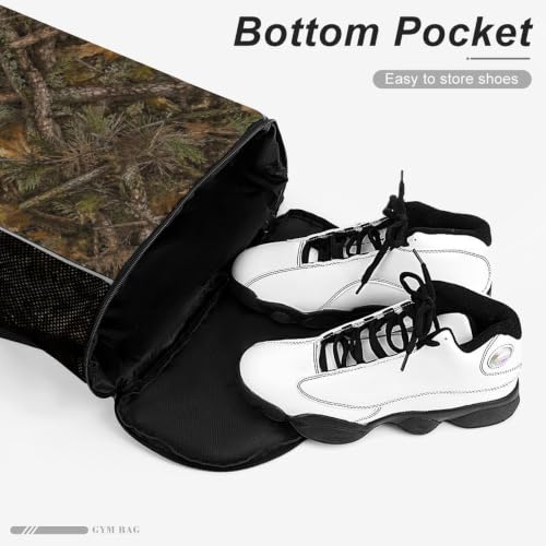 Camo Drawstring Backpack Gym Bag With Shoe Compartment String Bag Sport Beach Swimming Sackpack For Women Men - color: Camo