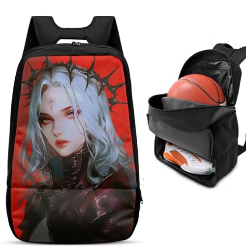 Basketball Backpack With Separate Ball Compartment And Shoes Fit Basketball Volleyball Football - color: Dark - styled