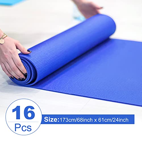 3 mm Thick Yoga Mat Bulk, Non Slip Exercise Workout Fitness Pad for Women Men, Gym Home Yoga Pilates, Easy to Clean, Sturdy PVC - color: Dark Blue