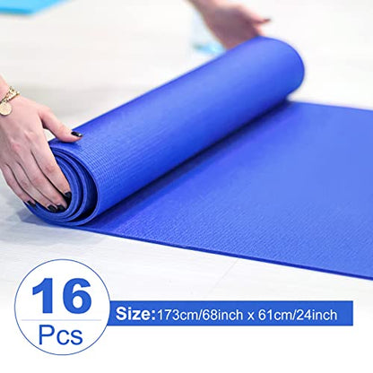3 mm Thick Yoga Mat Bulk, Non Slip Exercise Workout Fitness Pad for Women Men, Gym Home Yoga Pilates, Easy to Clean, Sturdy PVC - color: Dark Blue