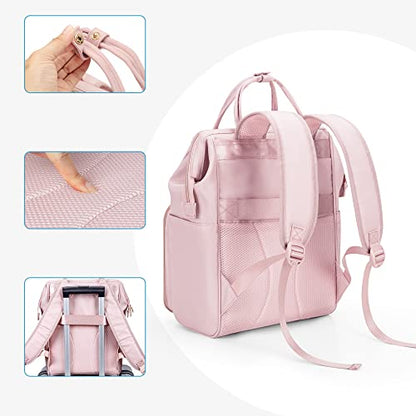 Fasrom Nurse Backpack, Nursing Clinical Bag with Laptop Sleeve, Pink | Medical Supplies Storage Bag, Multiple Pockets for Nurses, Nursing Students, Health Professionals, Empty Bag Only