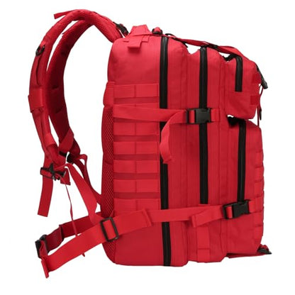 45L Military Tactical Backpack for Men & Women Bug Out Bag Assault pack Molle Daypack Hiking Trekking Rucksack(45L red) - color: 45l Red