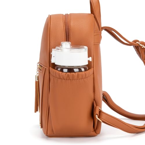 Montana West Mini Backpack Purse for Women Anti Theft Backpacks with Secured Zipper and Tassel - color: Mini Brown
