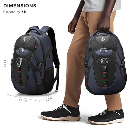 Swissdigital Design Backpack for Men with Apple Find My SD803BT013-12 - color: Blue-finder