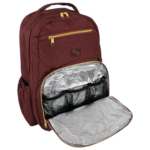 Hudson Baby Unisex Baby Premium Diaper Bag Backpack and Changing Pad, Burgundy, One Size - color: Burgundy