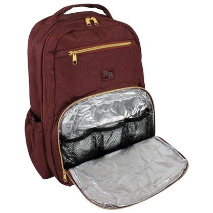 Hudson Baby Unisex Baby Premium Diaper Bag Backpack and Changing Pad, Burgundy, One Size - color: Burgundy