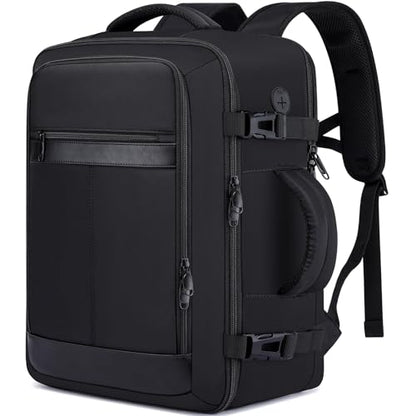 Travel Backpack for Men,Airplane Approved Carry On Backpack Suitcase with Shoe Pouch, Luggage Bag TSA 15.6inch Laptop Mochila Flight Approved Personal Item Travel Bag Bookbag Travel Essentials,Black - color: Black, size: Large-25L