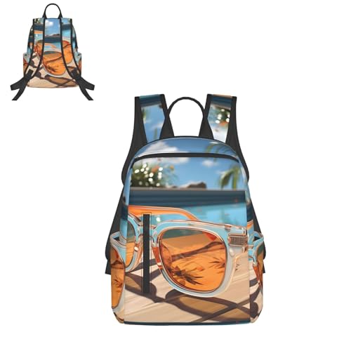 Travel Backpack for Women Men Cartoon Sunglasses Daypack 15 inch Lightweight Computer Bag Casual Back Pack - color: Cartoon Sunglasses