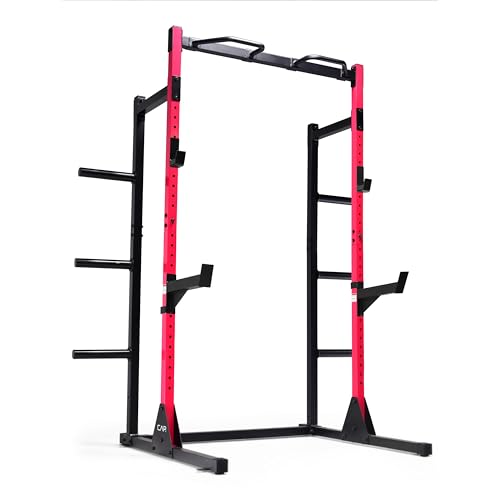 Cap Barbell Power Rack with Pull Up Bar & Attachments - Multiple Colors - color: RED