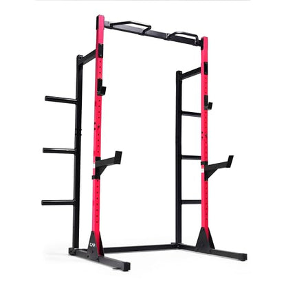 Cap Barbell Power Rack with Pull Up Bar & Attachments - Multiple Colors - color: RED