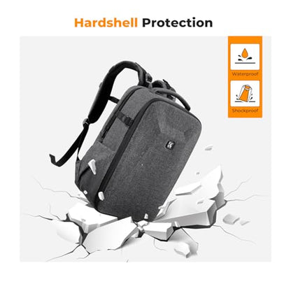 K&F CONCEPT Camera Backpack,Hardshell Photography DSLR Camera Bag with 15-15.6 Inch Laptop Compartment Waterproof Hard Shell Camera Case Compatible with Canon/Nikon/Sony/DJI Mavic Drone - color: Grey