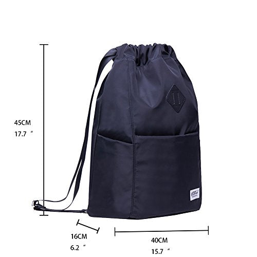 KAUKKO Drawstring Sports Backpack Gym Yoga Bag Shoulder Rucksack for Men and Women (K3031-2-BLACK) - color: Black3031-2