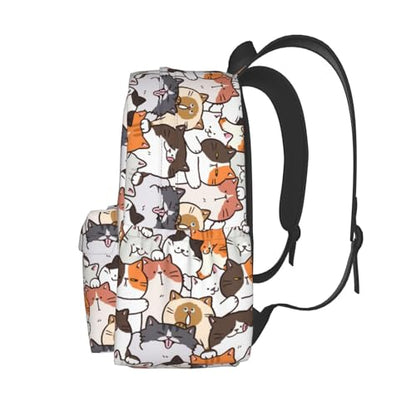 Cute Anime Cat Backpack School Bag Lightweight Bookbag Casual Daypack for Girls Boys Kids Women Men Travel Laptop 16 Inch - color: Kitty