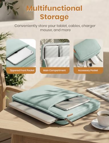 DOMISO Laptop Case Laptop Sleeve Cover Compatible with 15 inch MacBook Air M4/A3241 2025, M3/A3114,M2/A2941,15 inch MacBook Pro A1990 A1707,Compatible with Dell XPS 15 Plus with Small Case,Mint Green - color: Mint Green, size: 14 inch