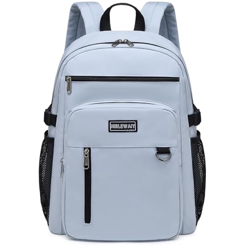 MIRLEWAIY Classical School Backpack Lightweight Bookbag Casual Daypack Travel Work Bag For Teenagers College Girls boys - color: Steel-blue