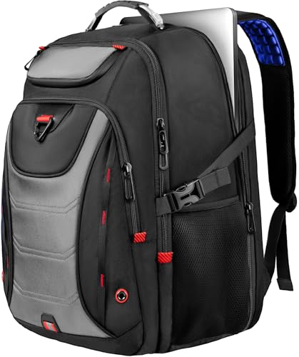 Z-MGKISS Large Travel Backpack, 18.4 Inch Laptop backpack for men, Business Work Bag with USB Charging Port, Water Resistant, Extra large Backpacks, TSA Flight Approved, Grey - color: Grey-1
