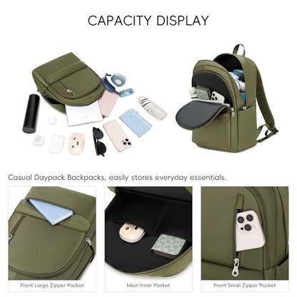 BAGOK Lightweight Nylon Backpack for Women & Men – Foldable, Large Capacity, Ideal for School, Travel & Work - color: Green