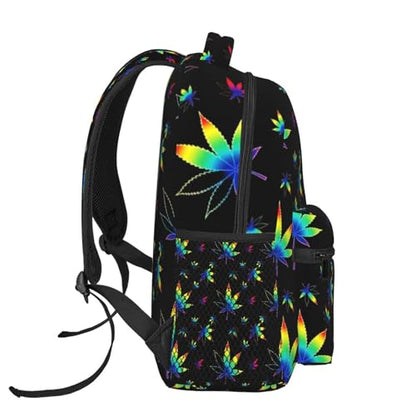 Stylish Commuter Backpack Trippy Weedleaf Leaf Black, Lightweight Laptop Daypack for Work Office Daily and Travel - color: Pattern (5)