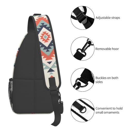 Sling Backpack Unisex Crossbody Chest Bag Shoulder Chest Bag For Women Men Hiking Travel - color: Aztec