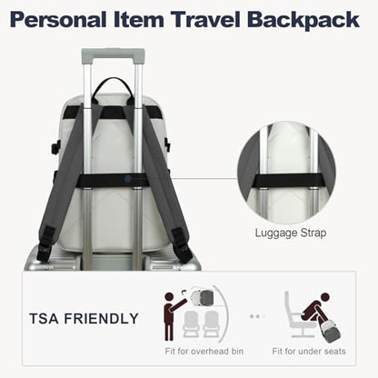 VANKEAN Laptop Backpack for Women (Beige-Grey, 15.6 Inch) - color: Beige-grey, size: 15.6 Inch