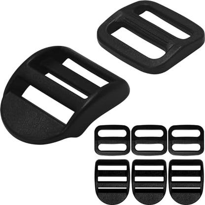 LASIGHT 4 Pack Slider Ladder Lock Buckle and Tri-glide Slide for 3/4", 1", 1-1/4", 1-1/2", 2" Webbing Strap - style: Fit 3/4" Webbing