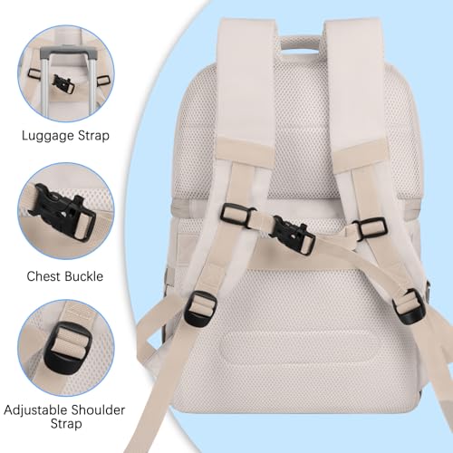 Goloni 40L Insulated Cooler Backpack, Leakproof Lightweight Soft-Sided Cooler with Cooler Compartment - color: Beige