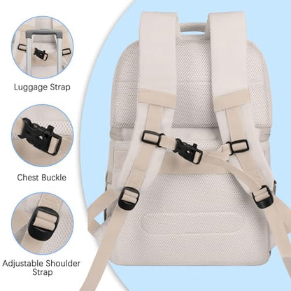 Goloni 40L Insulated Cooler Backpack, Leakproof Lightweight Soft-Sided Cooler with Cooler Compartment - color: Beige