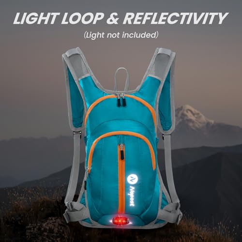 Nepest Hydration Pack Backpack for Women & Men, Lightweight Water Backpack with 2L Water Bladder for Hiking Cycling Running Biking - color: Teal
