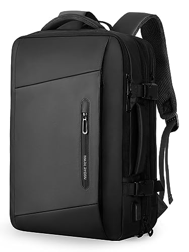 MARK RYDEN Travel Backpack for Men, 38L Airline Approved Carry on Backpack with USB Charging Port, 17.3 Inch Waterproof Business Laptop Backpack