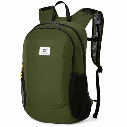 SKYSPER Hiking Backpack Ultralight Packable RFID Travel Daypack Small Nylon Stuff Pack 16L Outdoor Bag for Women Men - color: Green