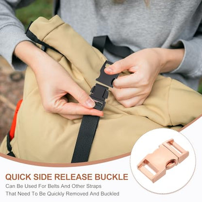 PATIKIL Quick Side Release Buckle, Metal Buckles Replacement No Sewing Snaps Clips Clasps - color: Rose Golden, size: 9/16 Inch