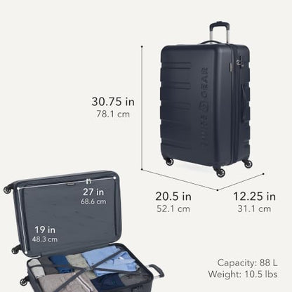 SwissGear 7366 Signature Hardside Expandable Luggage with Spinner Wheels, TSA Lock, Navy, Checked-Large 27-Inch - color: Navy, size: Checked-Large 27-Inch