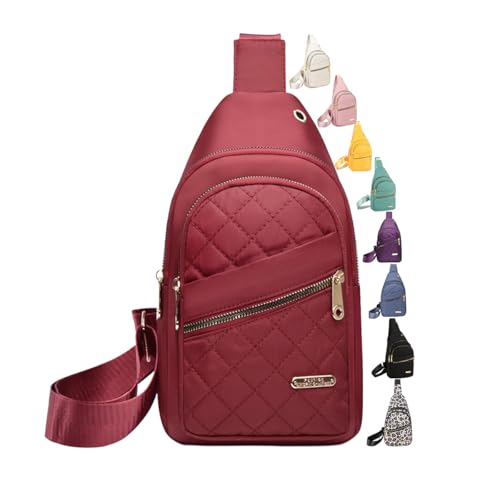 Crossbody Small Sling Backpack Sling Bag for Women Men, Chest Bag Daypack Crossbody for Travel Sport Running Hiking (Red) - color: Red