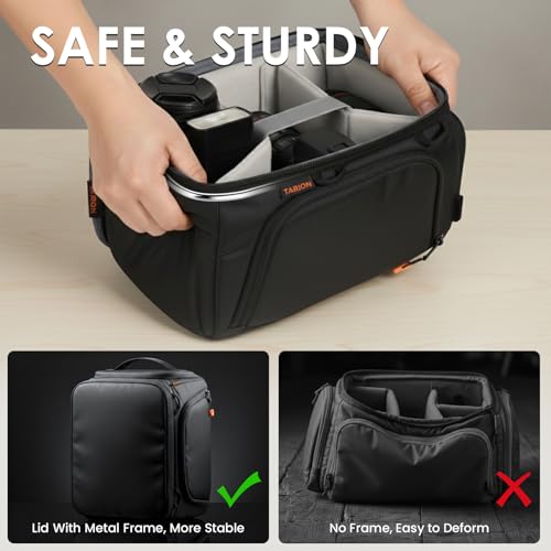 TARION Protective Camera Insert Bag - Quick Access DSLR Inner Case Organizer - Fits 1 Camera 5 Lenses - Full Opening Back Design Padded Insert ShellCore S - style: S (1 Camera 5 Lenses)