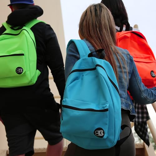 BAZIC School Backpack 16" Black, Lightweight School Bag Padded Back & Adjustable Strap for Students, Travel Bag Fit A4 Notebook, 1-Pack - color: Black, size: 16"