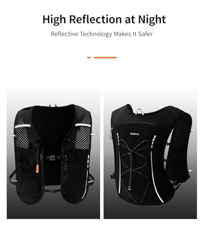 ECOHUB Running Hydration Vest Backpack,Lightweight Breathable Pack with 2L Water Bladder Bag Daypack for Hiking Trail Running Cycling Race Marathon for Women Men | Ultra-lightweight,2L water bladder,smart waterproof pockets,reflective trims emergency whis
