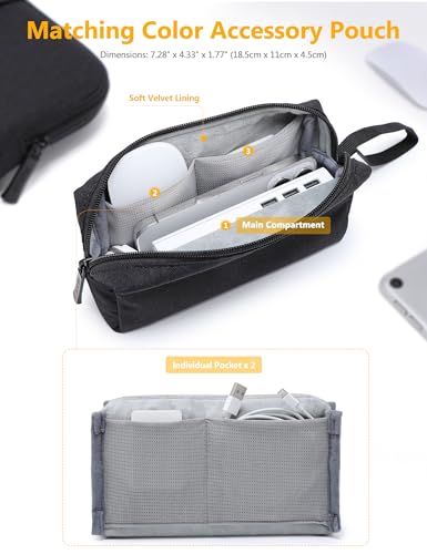 HYZUO 13 Inch Laptop Sleeve Bag Set for MacBook Air 13 M5/M4/M3/M2/M1 A3449 2026-2018, 13" MacBook Neo 2026 A3404, MacBook Pro 13 M2/M1 2026-2016, iPad Pro/Air 13, XPS 13, Surface Pro, Black - color: Black, size: 13 Inch