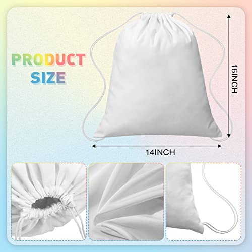 Saintrygo 12/6 Pcs Cotton Tie Dye Drawstring Bags - color: White