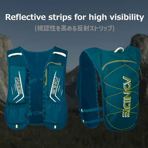 Azarxis Hydration Running Vest Backpack Pack 5L 5.5L for Women and Men Jogging Trail Race Marathon Cycling Hiking - color: #3 Black (5L) - with 2 Soft Flasks (500ml)